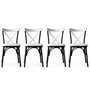 Hanah Home Ekol - 1334 V4 Juego de 4 sillas blancas